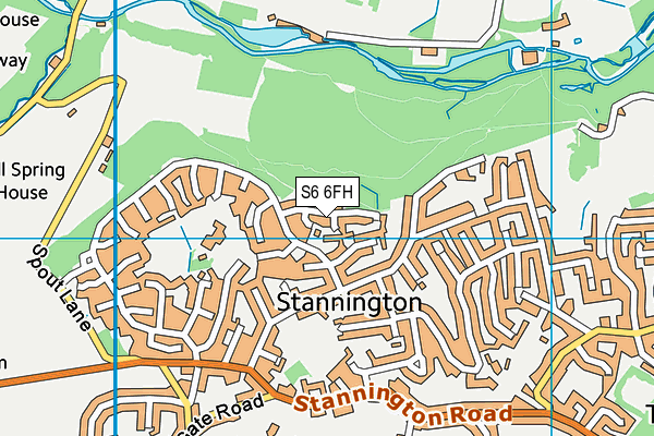 S6 6FH map - OS VectorMap District (Ordnance Survey)