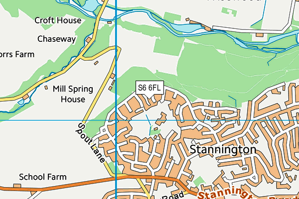 S6 6FL map - OS VectorMap District (Ordnance Survey)