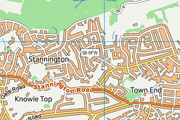 S6 6FW map - OS VectorMap District (Ordnance Survey)