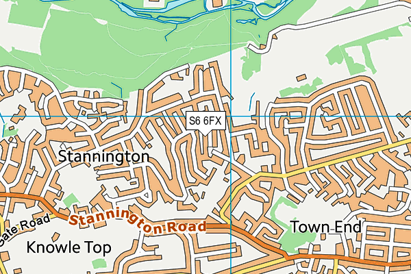 S6 6FX map - OS VectorMap District (Ordnance Survey)