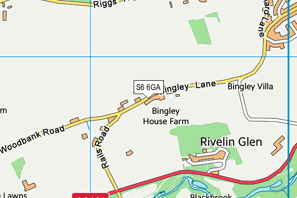 S6 6GA map - OS VectorMap District (Ordnance Survey)