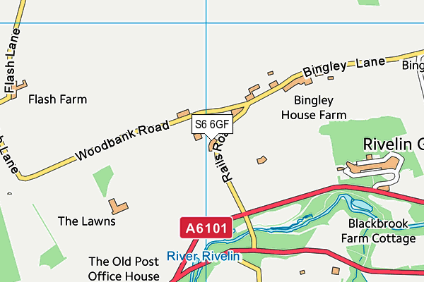 S6 6GF map - OS VectorMap District (Ordnance Survey)