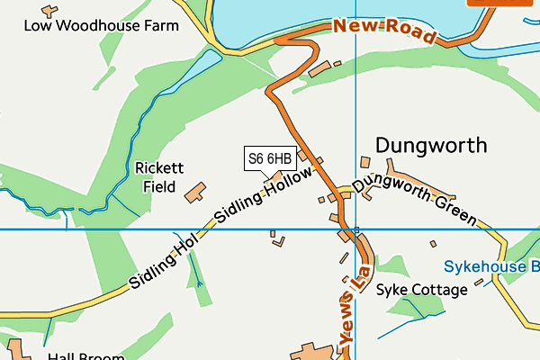 S6 6HB map - OS VectorMap District (Ordnance Survey)