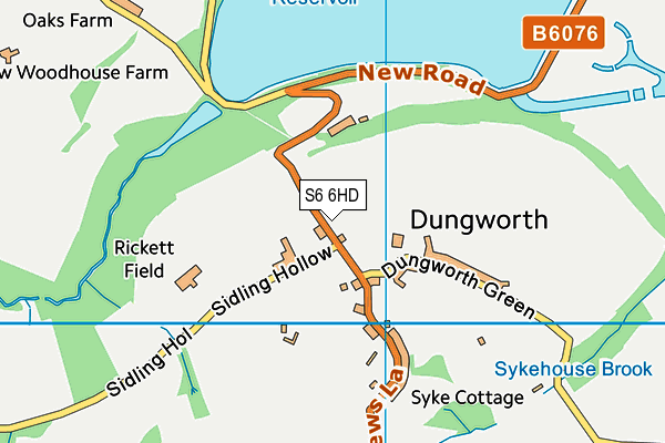 S6 6HD map - OS VectorMap District (Ordnance Survey)