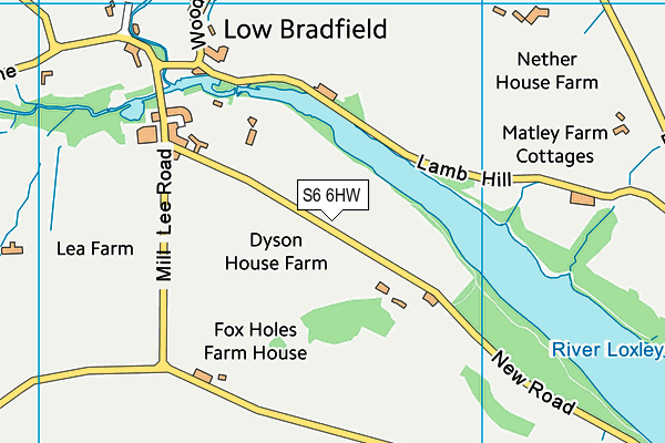 S6 6HW map - OS VectorMap District (Ordnance Survey)