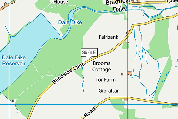 S6 6LE map - OS VectorMap District (Ordnance Survey)