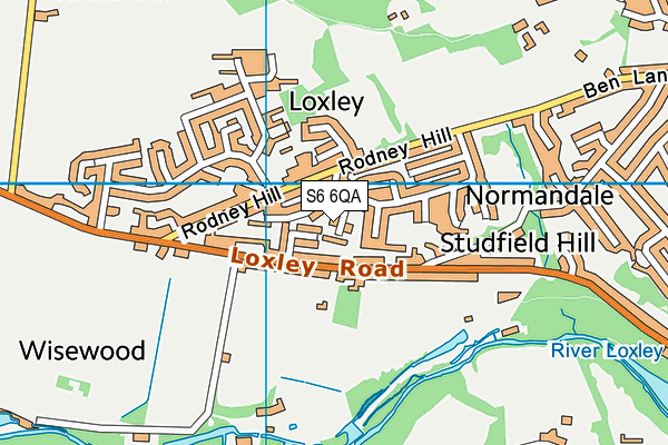 S6 6QA map - OS VectorMap District (Ordnance Survey)