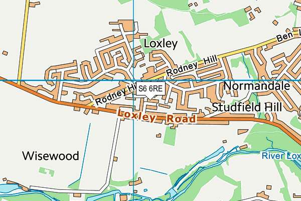 S6 6RE map - OS VectorMap District (Ordnance Survey)