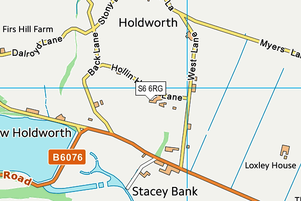 S6 6RG map - OS VectorMap District (Ordnance Survey)