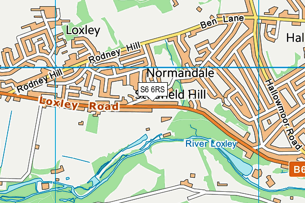 S6 6RS map - OS VectorMap District (Ordnance Survey)