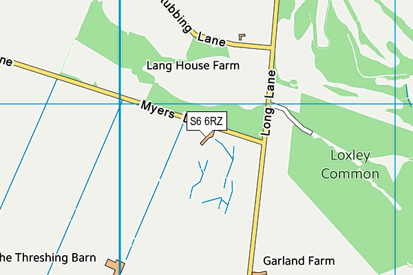 Loxley Driving Range map (S6 6RZ) - OS VectorMap District (Ordnance Survey)