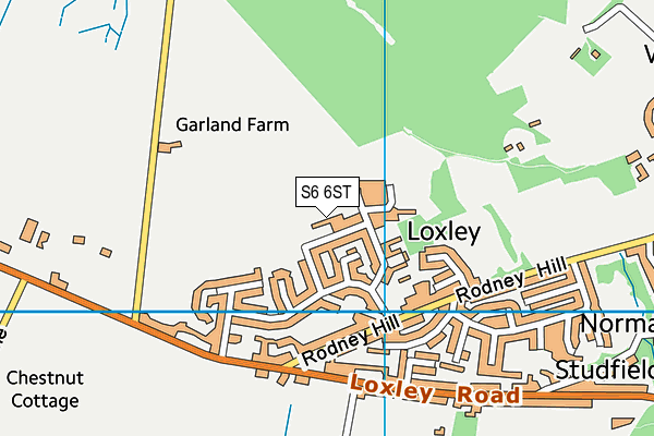 S6 6ST map - OS VectorMap District (Ordnance Survey)