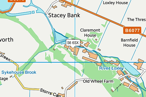 S6 6SX map - OS VectorMap District (Ordnance Survey)