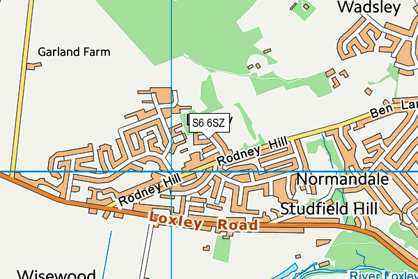 S6 6SZ map - OS VectorMap District (Ordnance Survey)