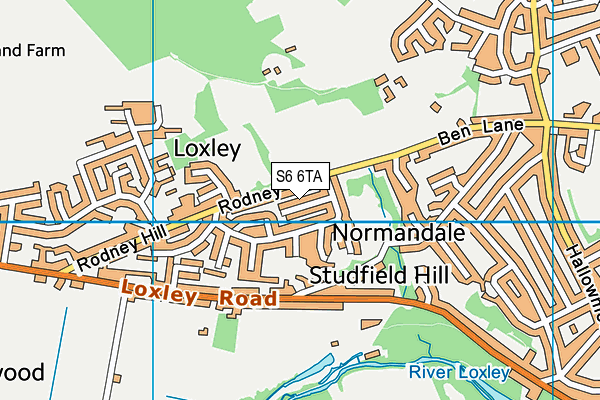 S6 6TA map - OS VectorMap District (Ordnance Survey)