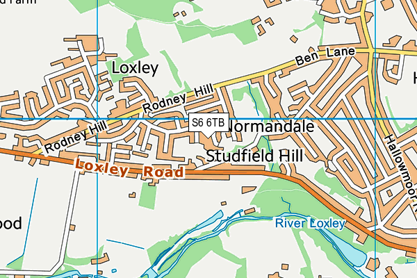 S6 6TB map - OS VectorMap District (Ordnance Survey)