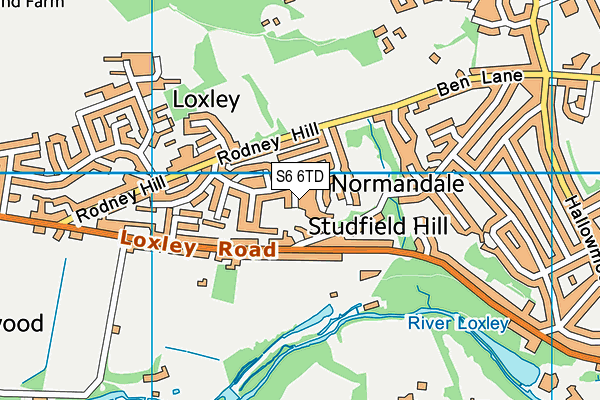 S6 6TD map - OS VectorMap District (Ordnance Survey)