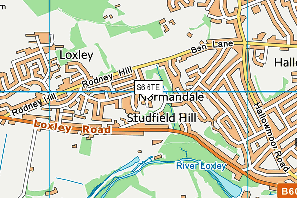 S6 6TE map - OS VectorMap District (Ordnance Survey)
