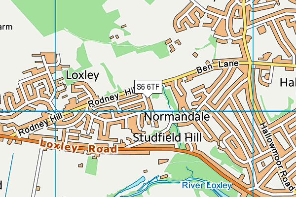 S6 6TF map - OS VectorMap District (Ordnance Survey)