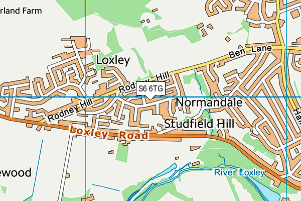 S6 6TG map - OS VectorMap District (Ordnance Survey)