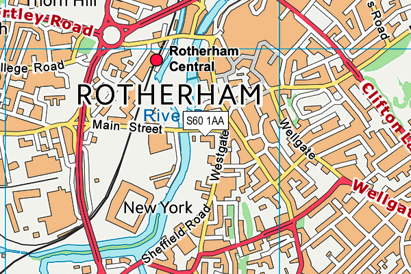 S60 1AA map - OS VectorMap District (Ordnance Survey)