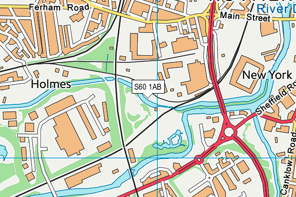 S60 1AB map - OS VectorMap District (Ordnance Survey)