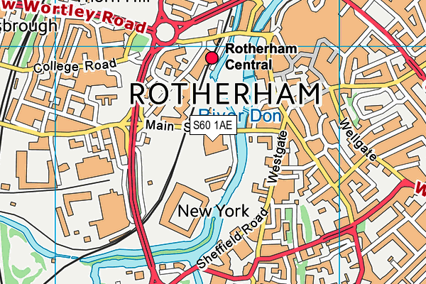 S60 1AE map - OS VectorMap District (Ordnance Survey)