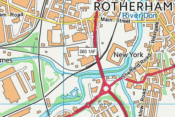 S60 1AF map - OS VectorMap District (Ordnance Survey)