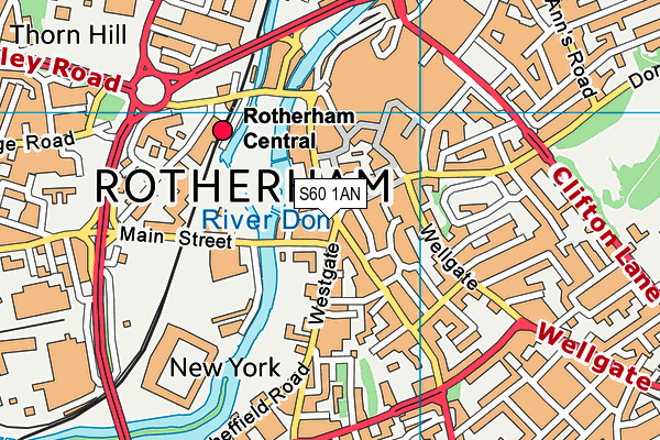 S60 1AN map - OS VectorMap District (Ordnance Survey)