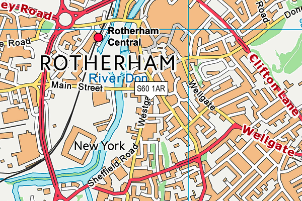 S60 1AR map - OS VectorMap District (Ordnance Survey)