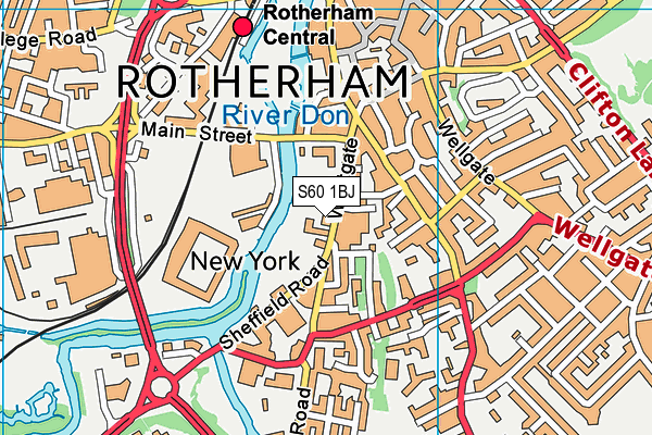 S60 1BJ map - OS VectorMap District (Ordnance Survey)