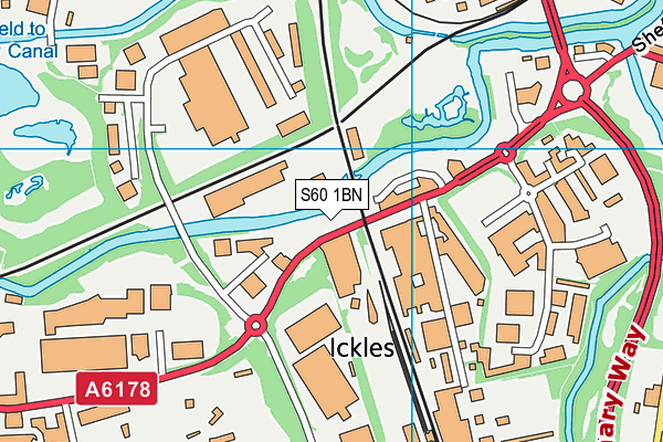 S60 1BN map - OS VectorMap District (Ordnance Survey)