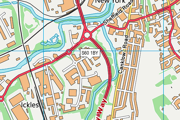 S60 1BY map - OS VectorMap District (Ordnance Survey)