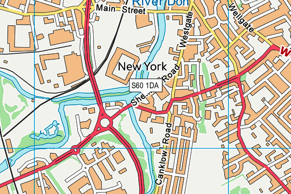 S60 1DA map - OS VectorMap District (Ordnance Survey)