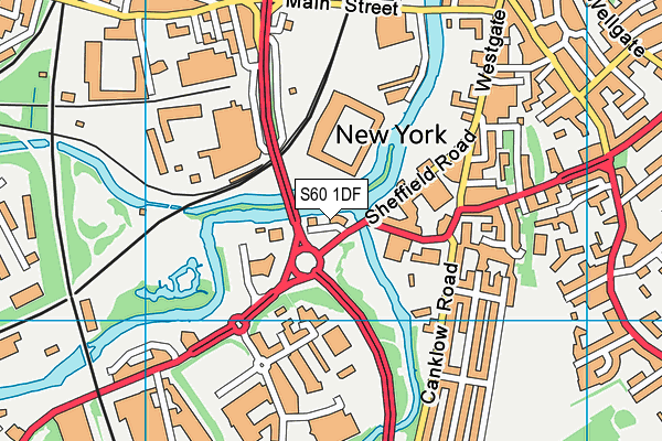 S60 1DF map - OS VectorMap District (Ordnance Survey)