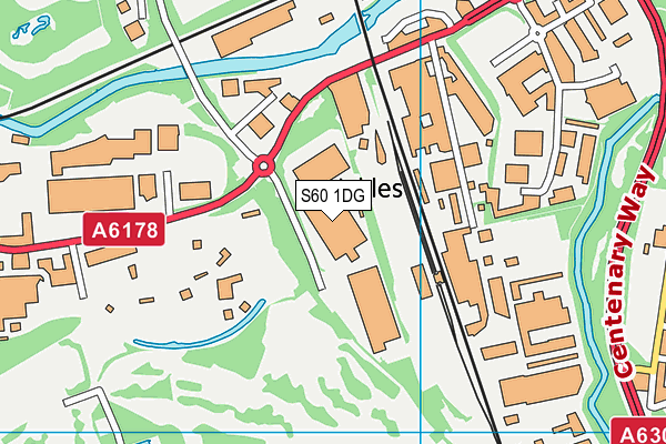 S60 1DG map - OS VectorMap District (Ordnance Survey)