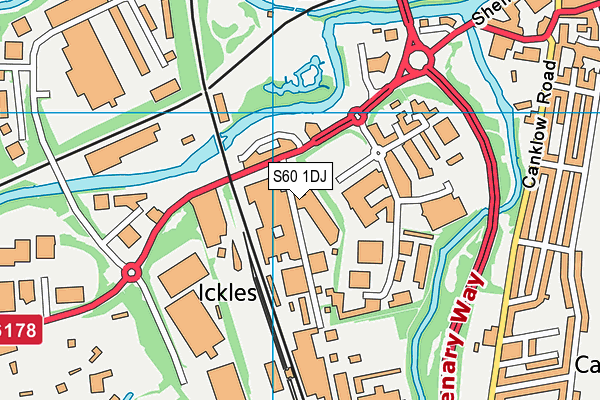 S60 1DJ map - OS VectorMap District (Ordnance Survey)