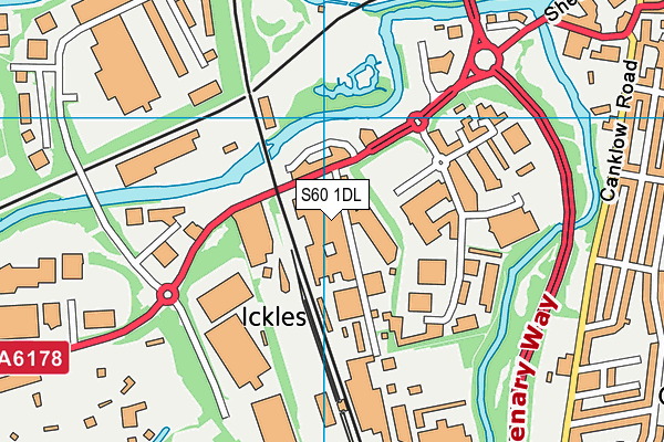 S60 1DL map - OS VectorMap District (Ordnance Survey)