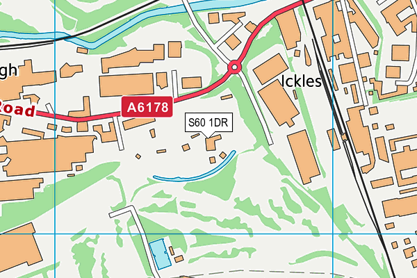 S60 1DR map - OS VectorMap District (Ordnance Survey)