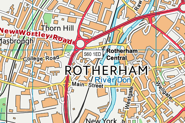 S60 1ED map - OS VectorMap District (Ordnance Survey)