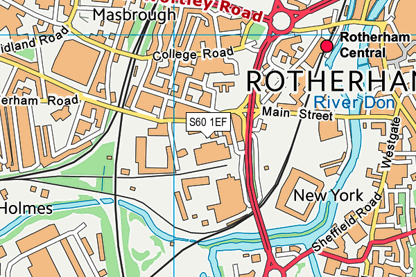 S60 1EF map - OS VectorMap District (Ordnance Survey)