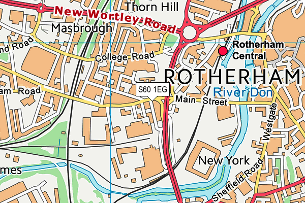 S60 1EG map - OS VectorMap District (Ordnance Survey)