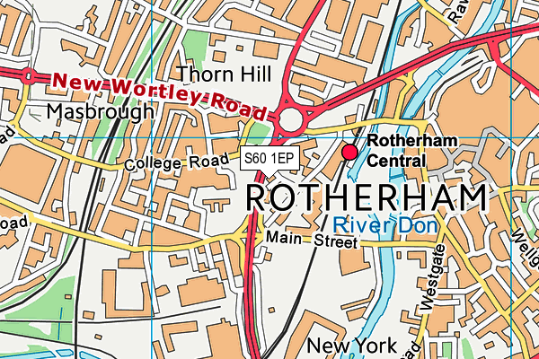 S60 1EP map - OS VectorMap District (Ordnance Survey)