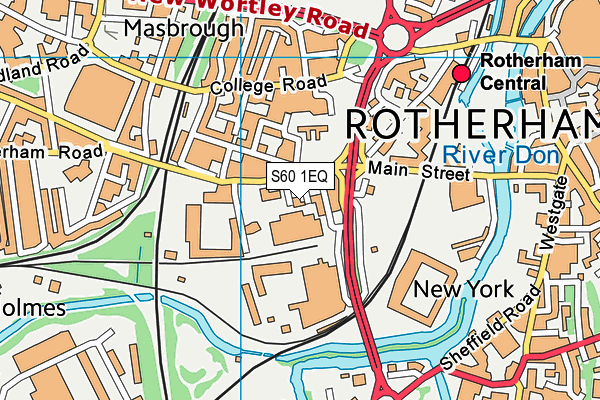 S60 1EQ map - OS VectorMap District (Ordnance Survey)