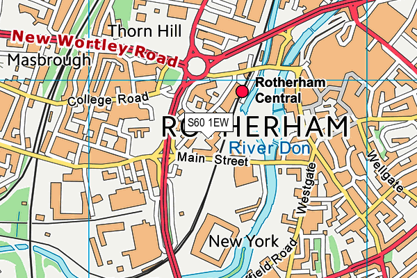 S60 1EW map - OS VectorMap District (Ordnance Survey)