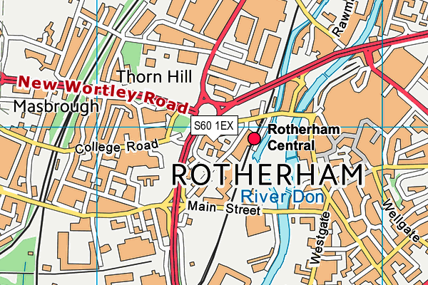 S60 1EX map - OS VectorMap District (Ordnance Survey)