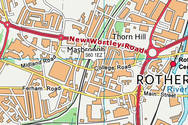 S60 1EZ map - OS VectorMap District (Ordnance Survey)