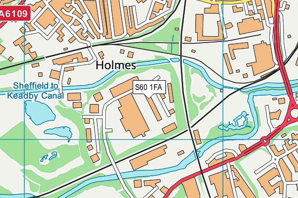 S60 1FA map - OS VectorMap District (Ordnance Survey)