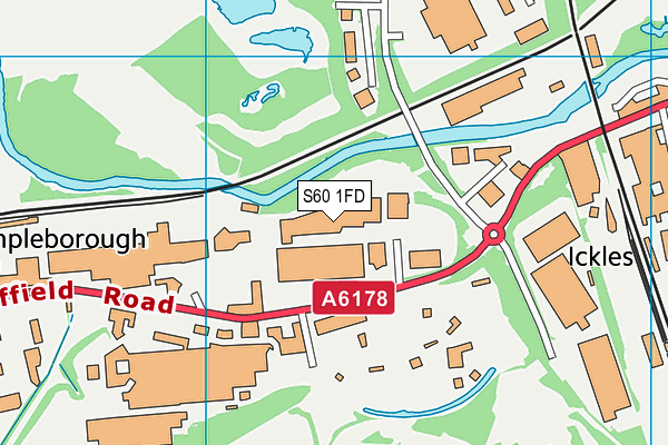 S60 1FD map - OS VectorMap District (Ordnance Survey)