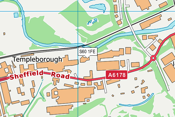 S60 1FE map - OS VectorMap District (Ordnance Survey)